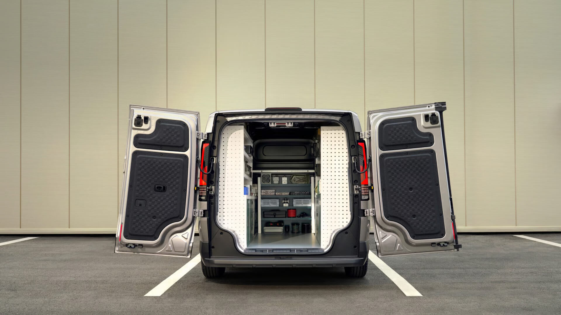 Kia PV5 cargo and work-area detail in official imagery
