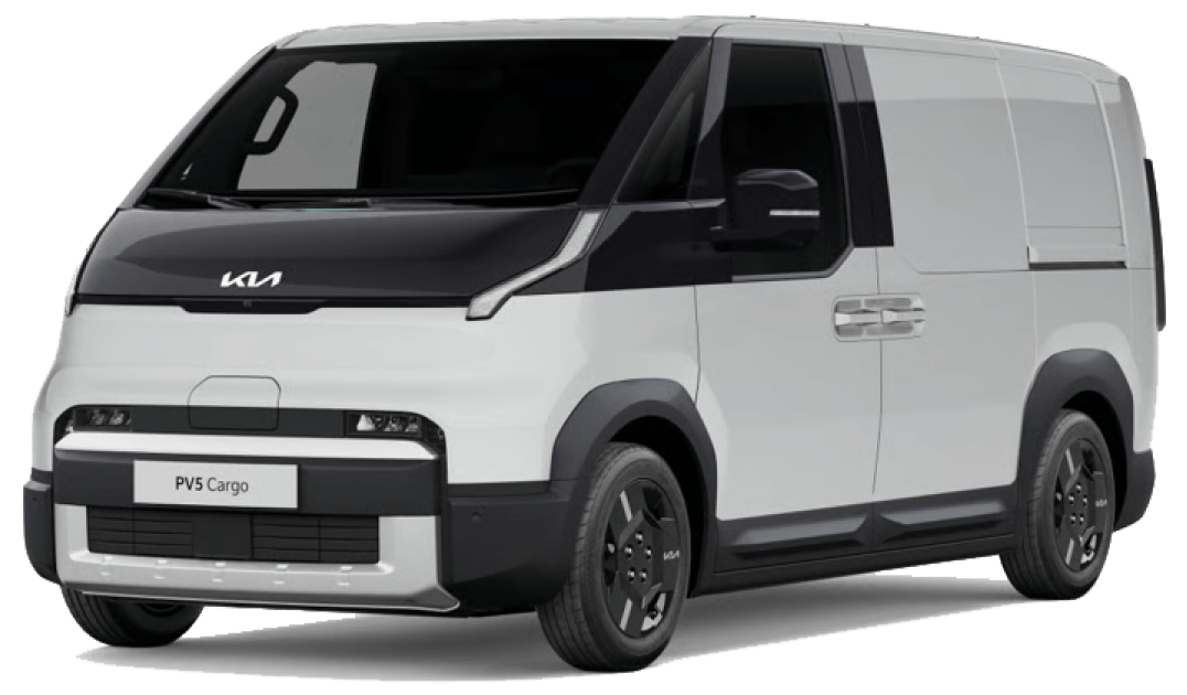White Kia PV5 Cargo in official New Zealand model imagery